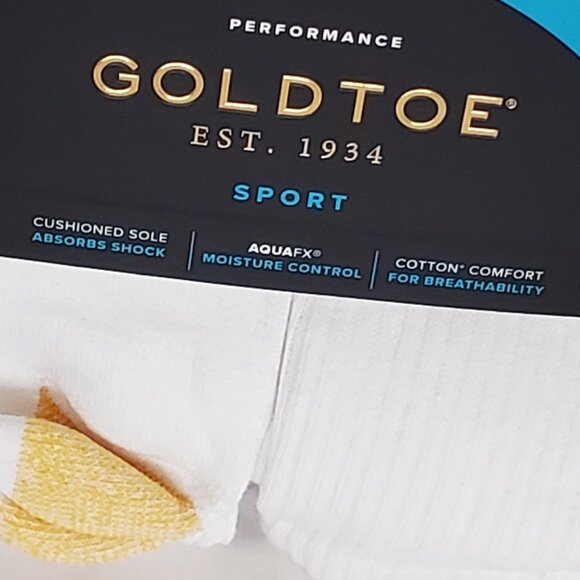 BRAND NEW! 2 packages- 6pk of Men's Gold toe crew socks -White  *12 pairs total* - Picture 6 of 10